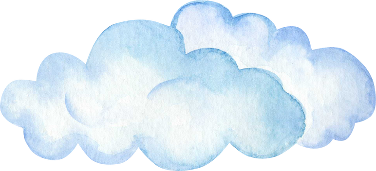 Cloud Blue Watercolor Illustration